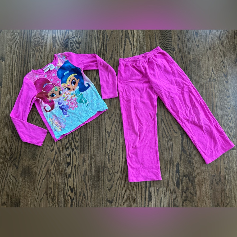 Shimmer & Shine Girls Size 10/12 Cozy Fleece Pajama Set